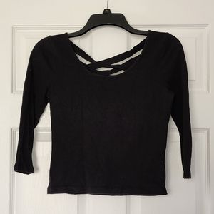 Black back detail crop top.
